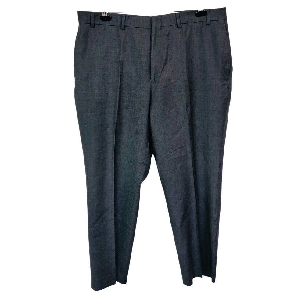 Nautica Mens Pants Size 38 x 29 Gray Trousers Wool Flat Front Straight Leg